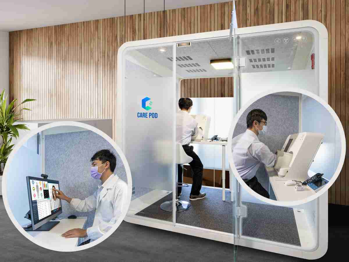 达擎于医疗科技展中展出＂远距诊疗舱＂，，，，以因应医疗数字化及社会高龄化趋势下、、、复诊及慢性病患等族群对于远距看诊需求逐渐升高所推出的创新整合方案。。。。多功能合一、、、、高隐私性的远距诊疗舱可根据病患端与医师端的不同需求，，，，提供弹性化及客制化功能，，，节省医生和病患的精力及时间