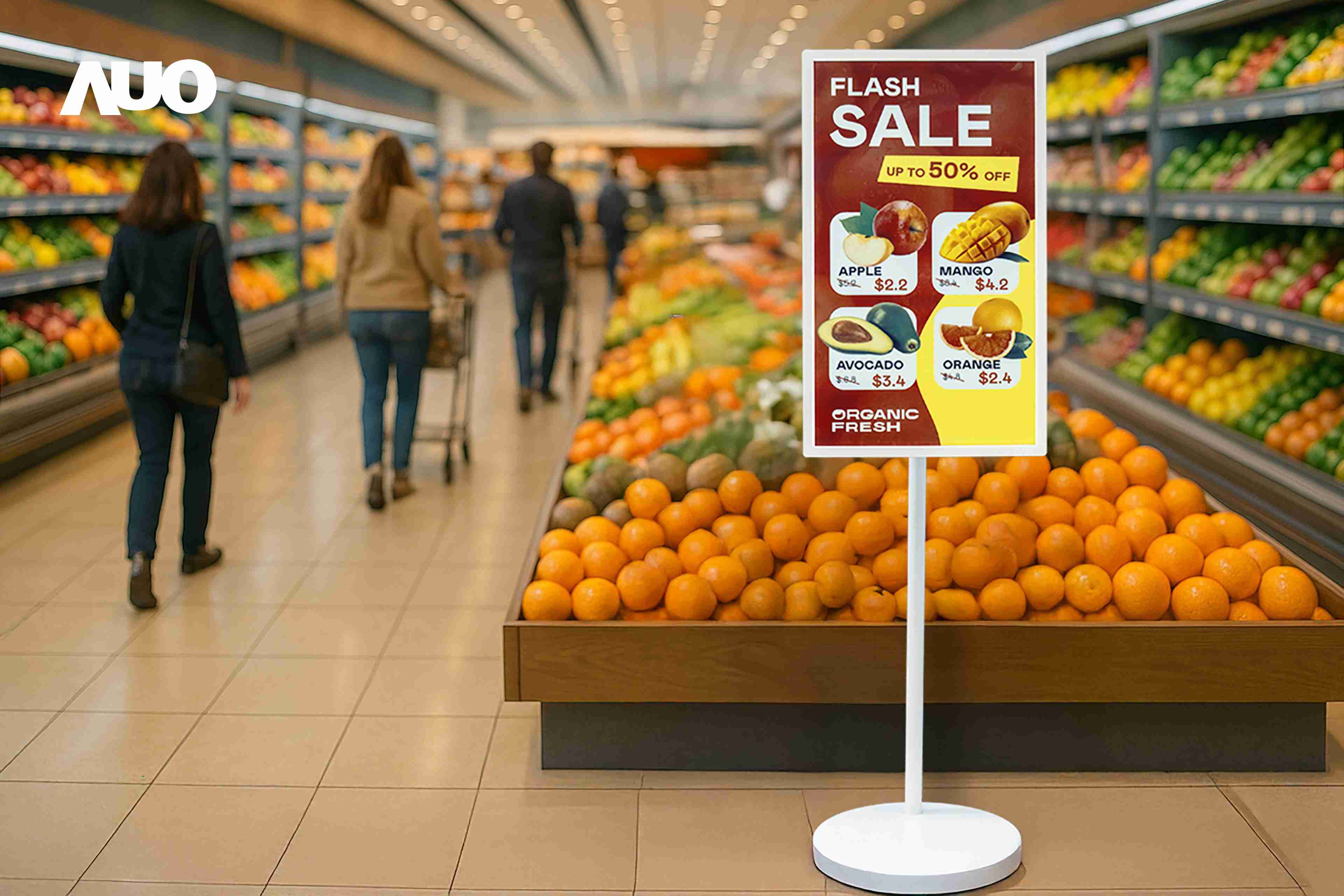 达擎首亮相低功耗、、、、全彩的〝aecoPost电子纸解决方案〞，，，仅在更新画面时需要微量的电力驱动，，无需布建电线的便捷设计，，使其可灵活应用、、、、随意置放，，，，并可透过云端或行动装置app，，，，轻松管理及排程广告内容，，晋升店头营销利器。。。。