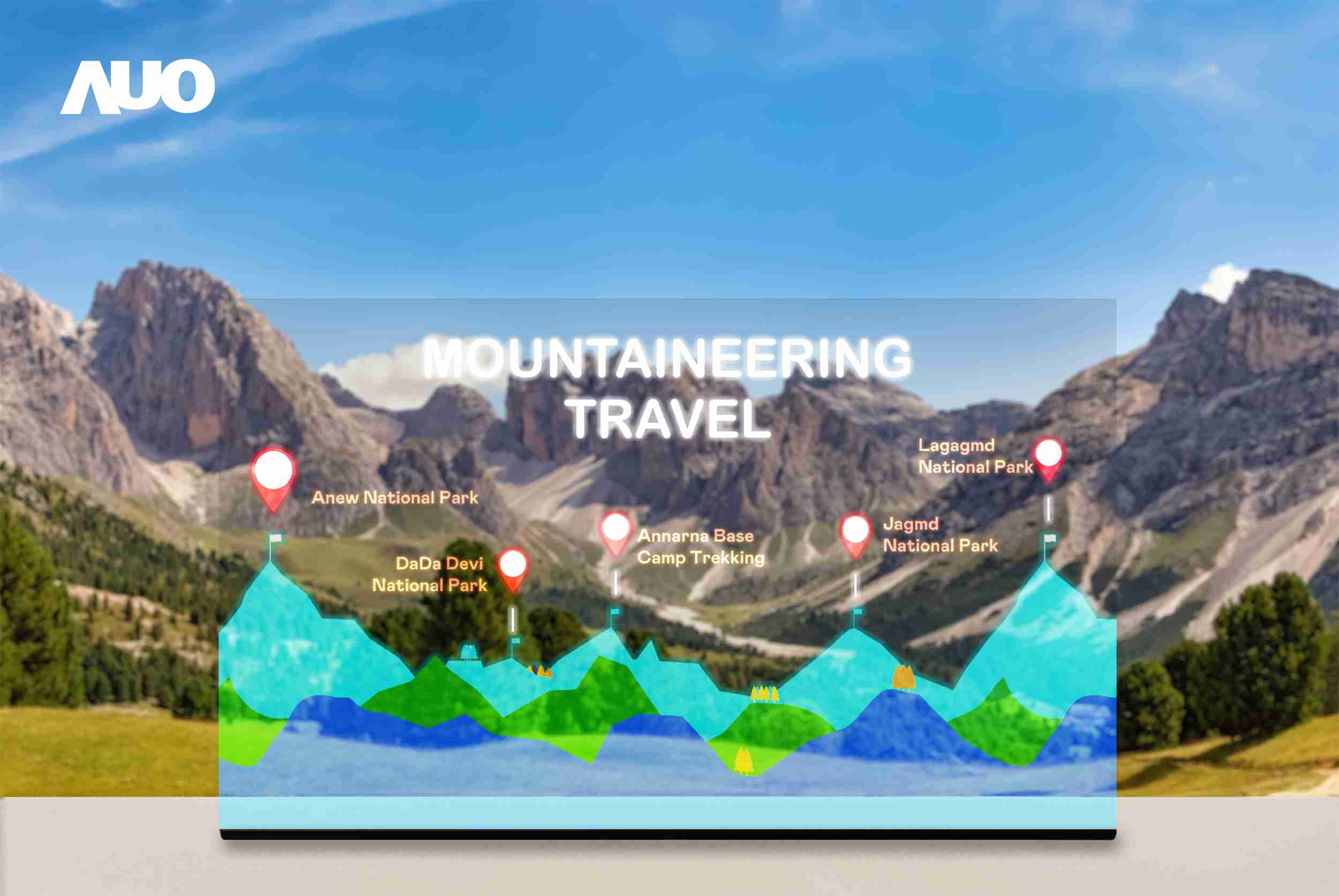 尊龙集团展示全球单片尺寸最大(*)42吋透明Micro LED显示器拼接而成的〝64吋透明Micro LED显示器〞，，，，具备高透明度、、、1,000 nits高亮度、、、、广色域、、、、采用三边无边框的无缝拼接等多重特色，，，呈现超高清、、细腻画质而不遮挡后方视觉，，，，满足层峰需求，，，，可广泛运用于零售、、艺术展览或商业空间等场域